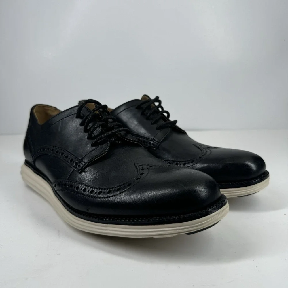 Cole Haan OriginalGrand Men's 8M Black Leather Wingtip Oxford Dress Shoes C24089